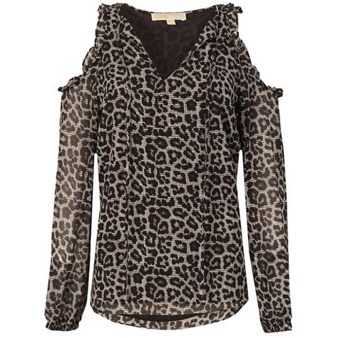 michael kors cold shoulder cutouts leopard cheetah knit sweater top|MICHAEL Michael Kors Women's Cheetah.